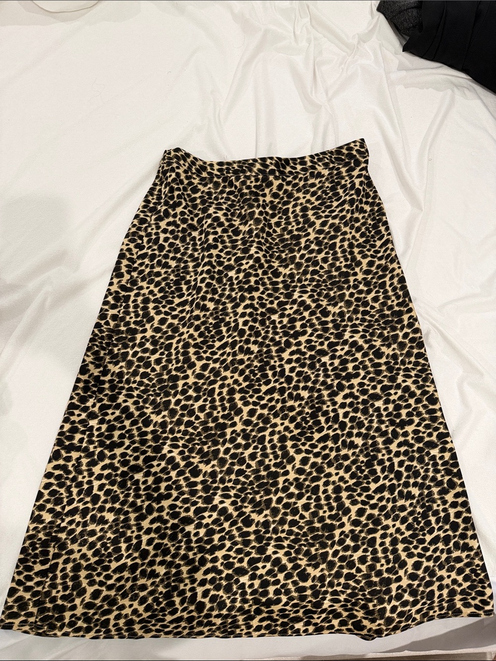 J. Crew Leopard Print A-Line Midi Skirt - Beige & Black
